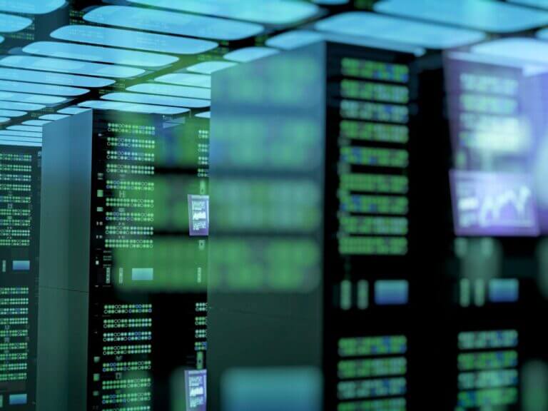 Data center cooling units and servers illustrating AI infrastructure energy and water demand.